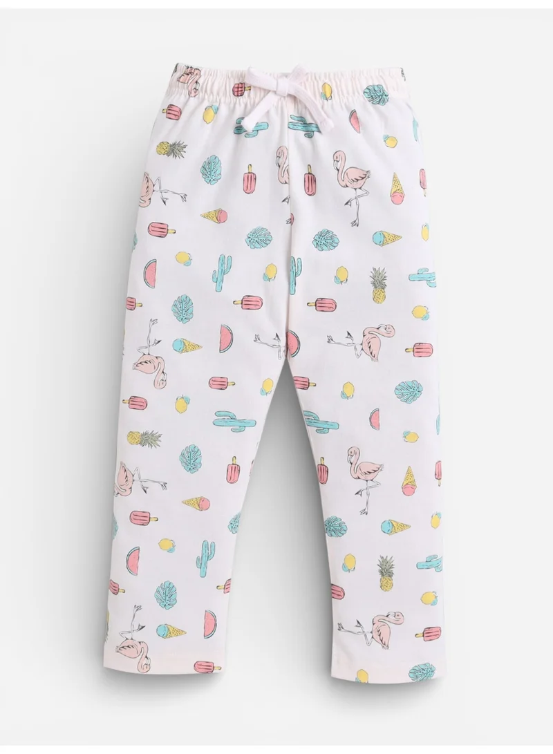 Victor And Jane  Girls West Coast Print Cotton Pajama Set – T-Shirt & Full Pants Nightwear for Women | Best Price UAE